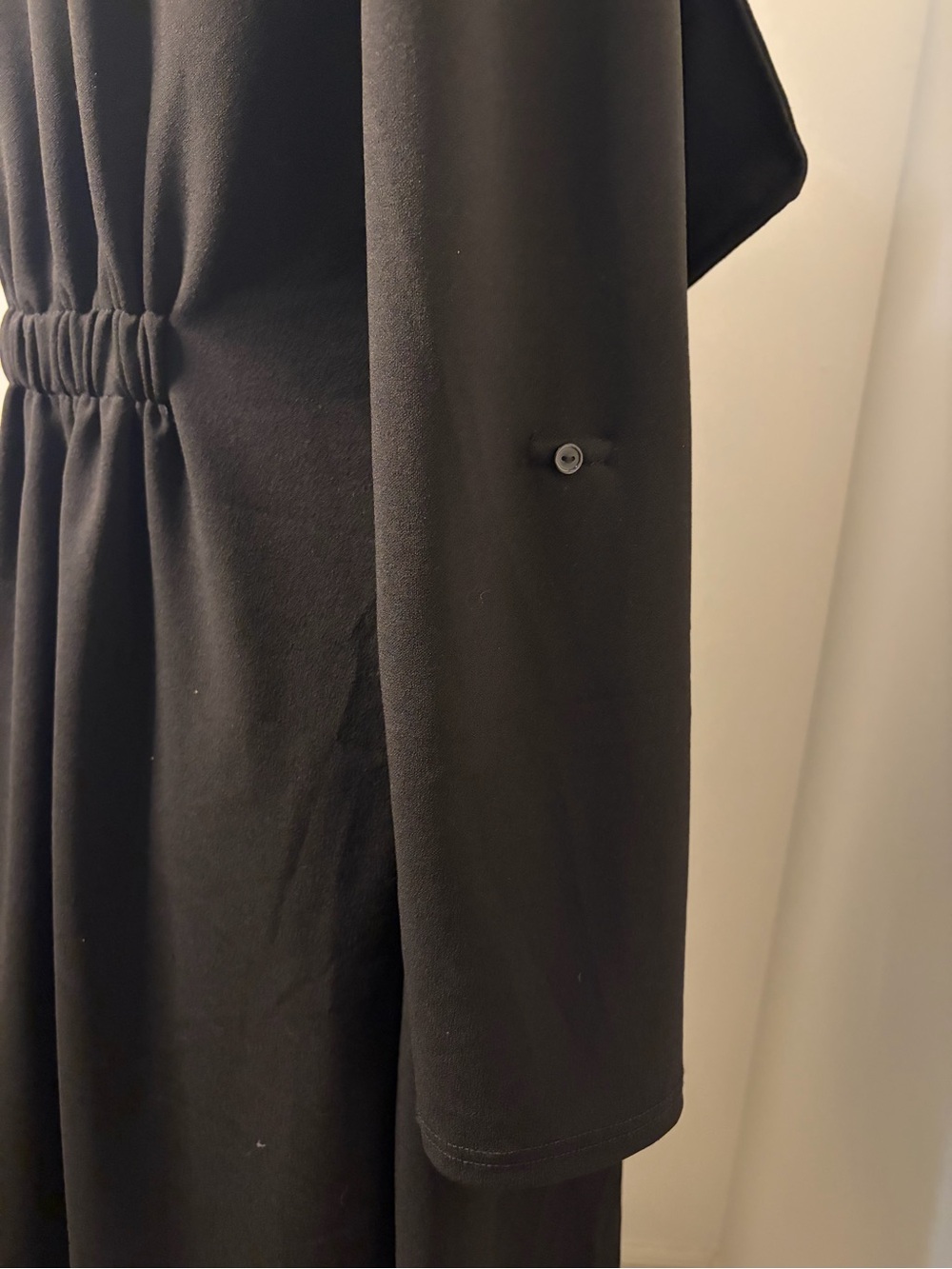 REVAMPED Black Waterfall Duster Coat SIZE LARGE - Picture 8 of 13